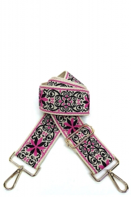 Wide Aztec Tribal Pattern Guitar Strap SS050F FUSCHIA